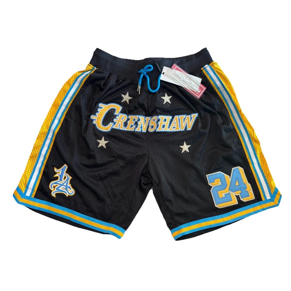 Kobe Bryant Headgear Classics Crenshaw Mamba‎ Basketball Shorts Small Black NWT!